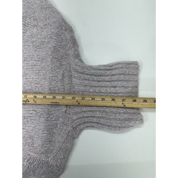 L.L. Bean Womens Sweater Size Medium Purple Knit Turtleneck Wool Blend - Picture 9 of 10